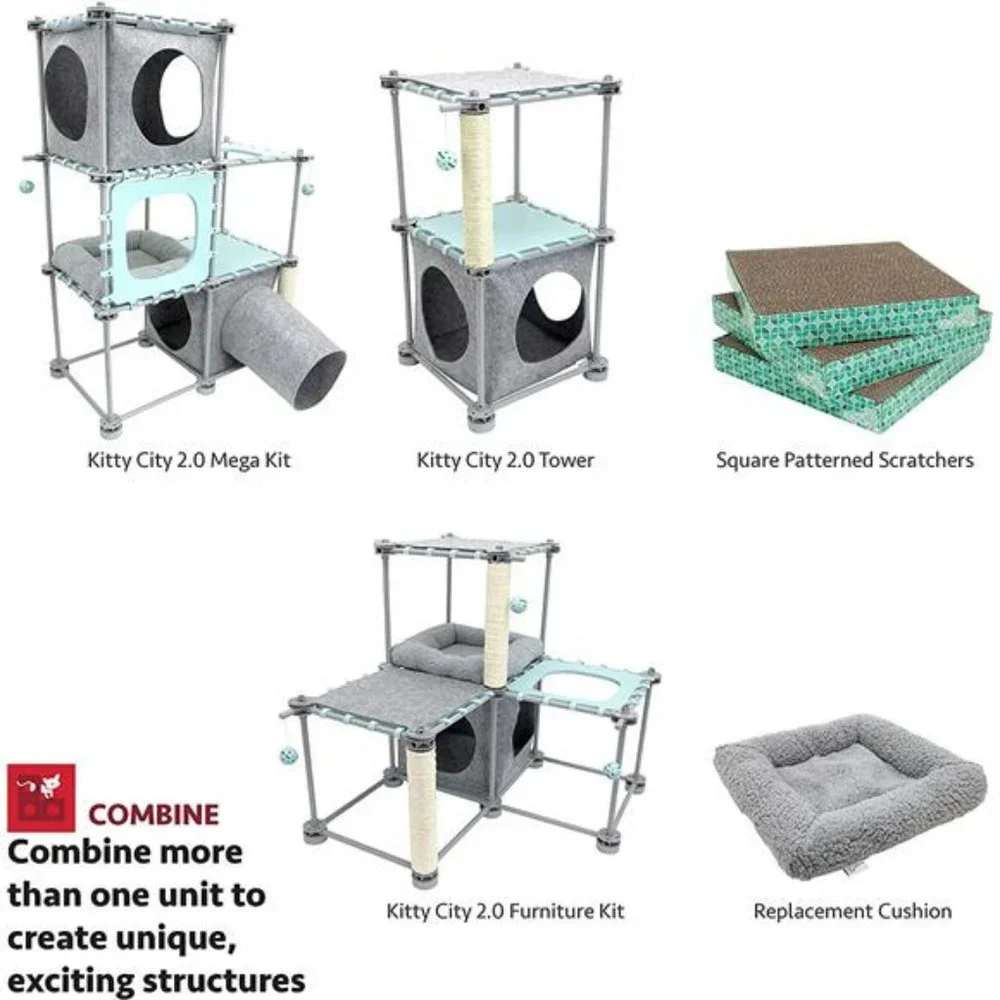 Kitty City Claw Mega Kit 2.0 Furniture, Cat Cushion, Cat Scratch